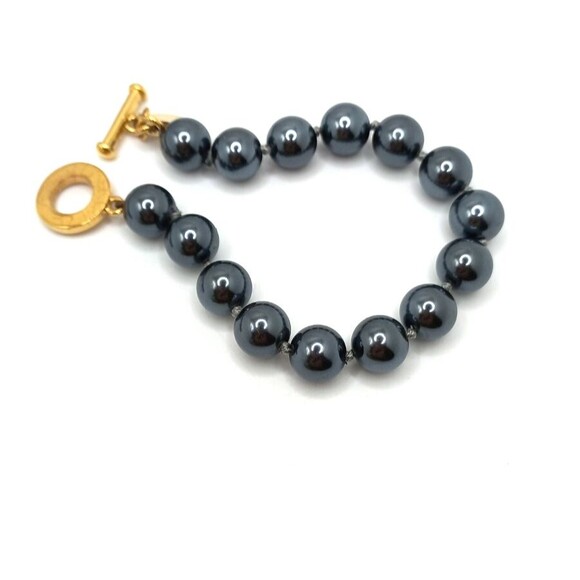 Carolee Vintage Gold Tone Faux Pearl Necklace & Bracelet Set - Picture 3 of 7